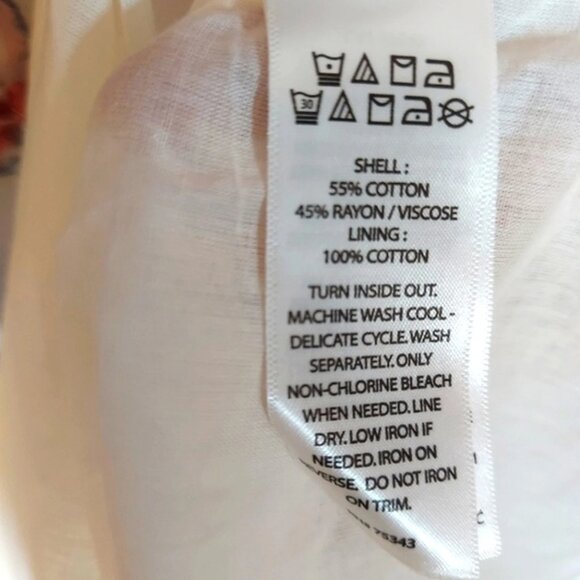 Lucky Brand Short Puff Sleeve V-neck Tiered Tie Back Floral Maxi Dress sz XS - Picture 5 of 7